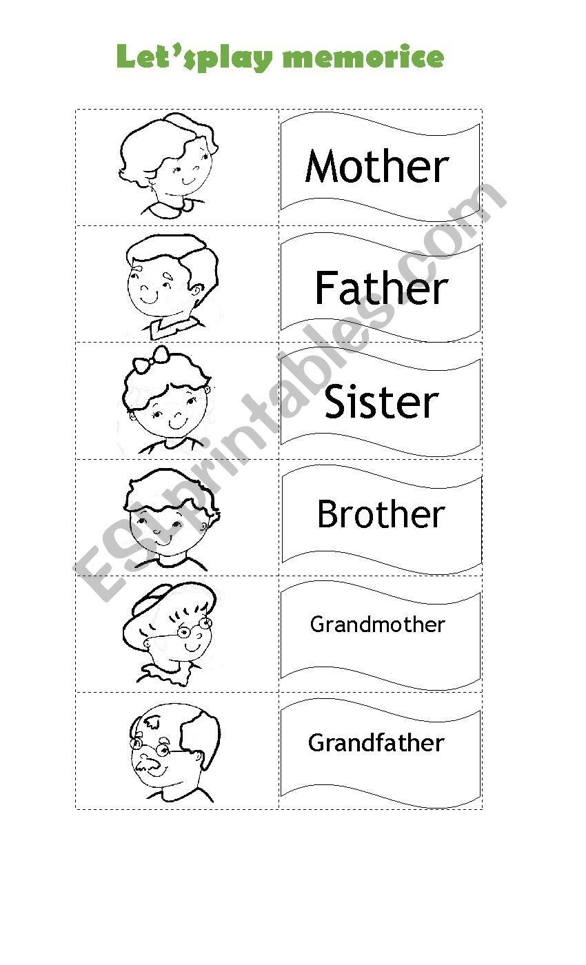 family members worksheet