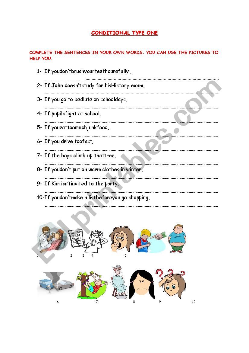 CONDITIONAL TYPE1 worksheet