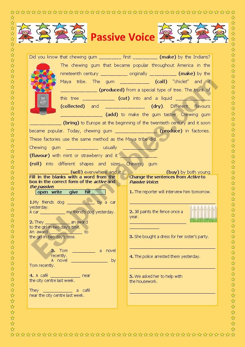 Passive Voice worksheet