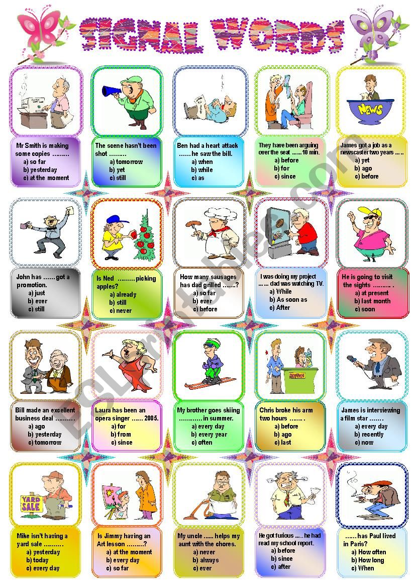 SIGNAL WORDS worksheet