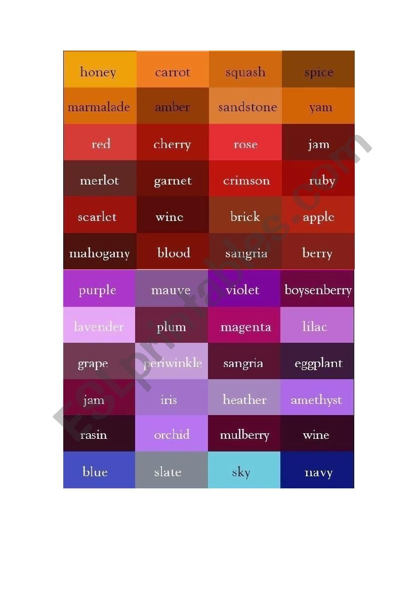colour worksheet