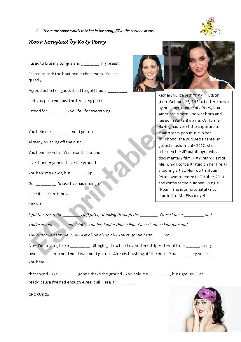 Katy perry Roar songtext gap activity