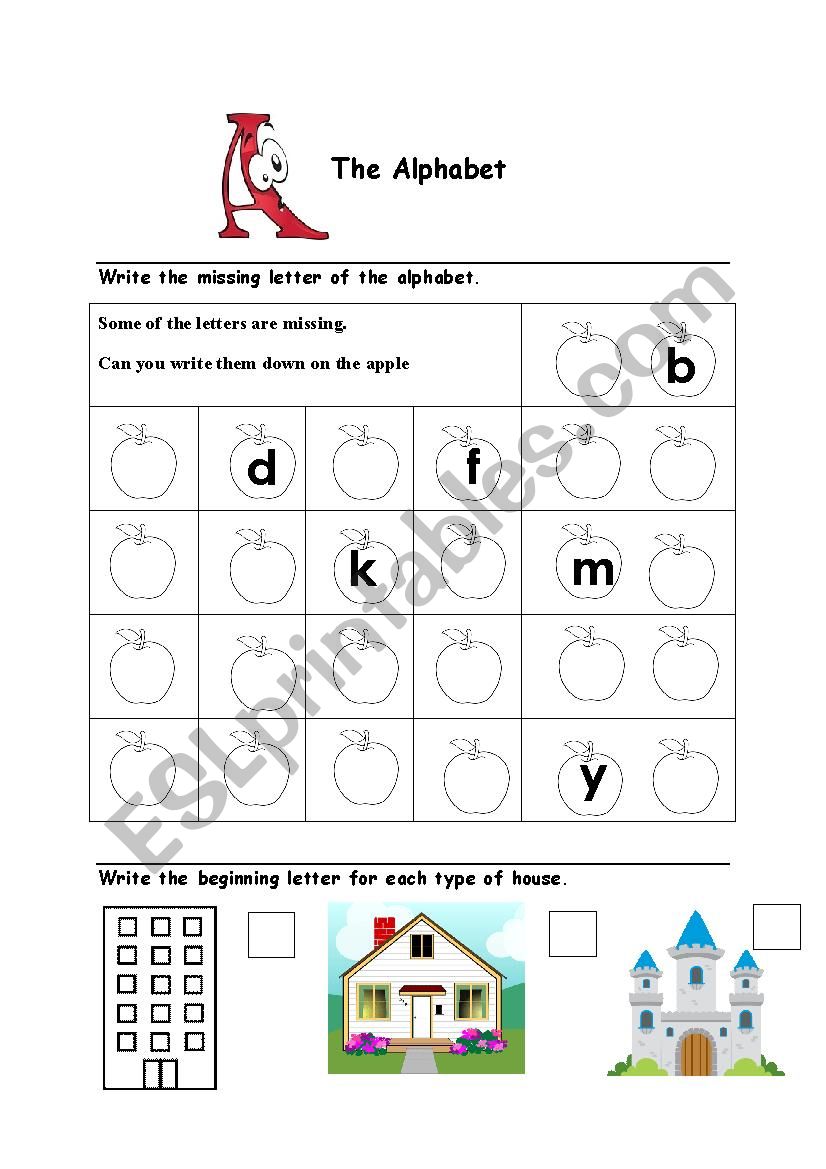 alphabet worksheet