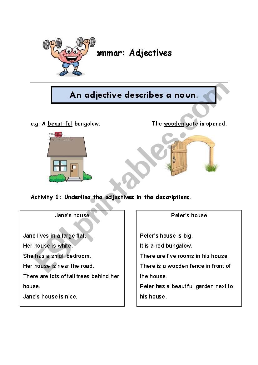 adjective worksheet