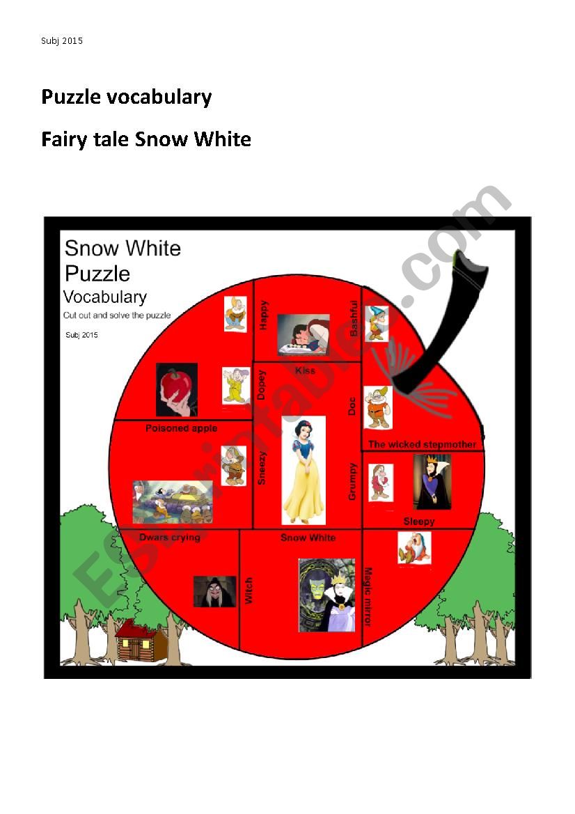Puzzle Snow White worksheet