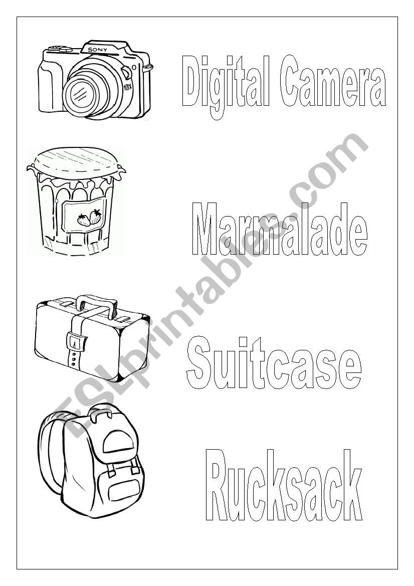 Objects memory worksheet