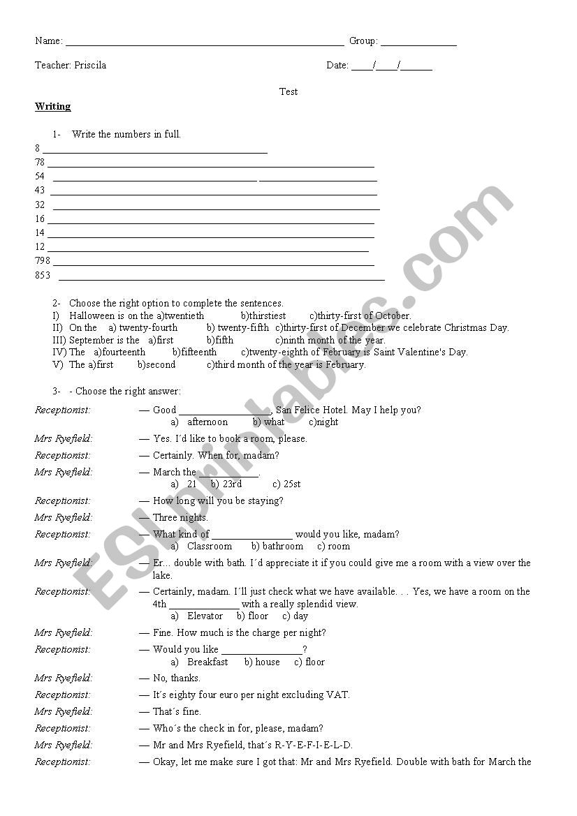 prova  worksheet