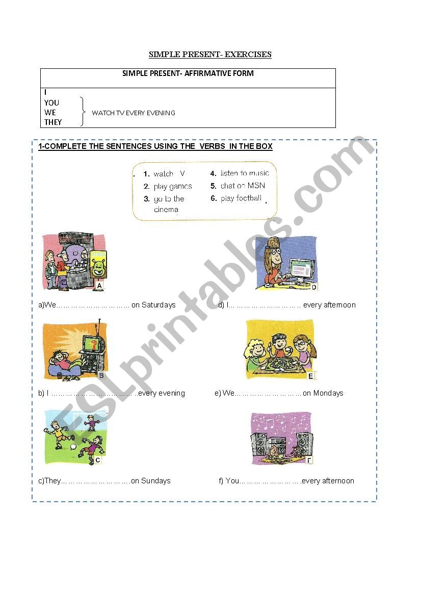 simple present worksheet