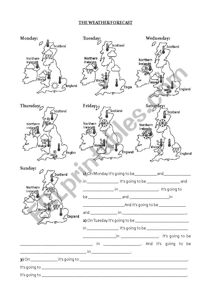 The weather forecast worksheet