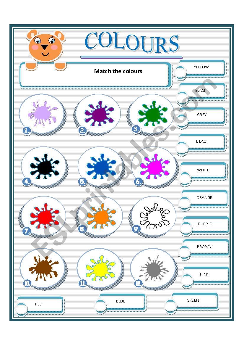 COLOURS worksheet