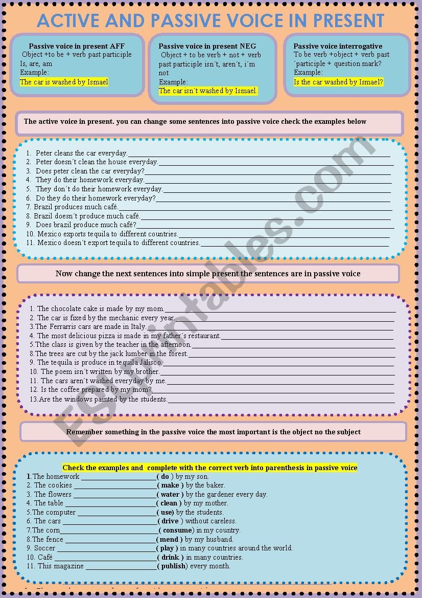 ACTIVE AND PASSIVE VOICE IN PRESENT