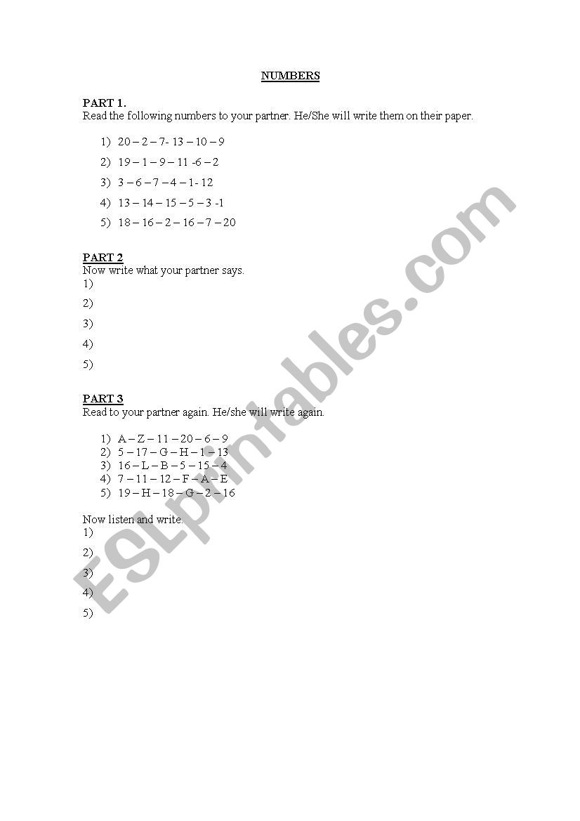 Very Basic - Numbers 1 - 10 (Elementary)