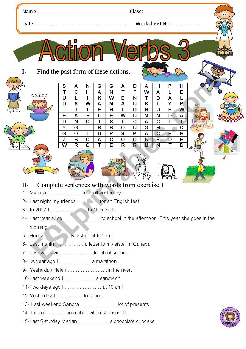 Action Verbs 3 worksheet