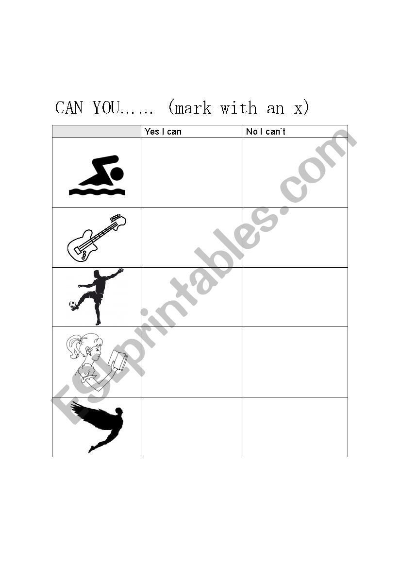 can you? worksheet