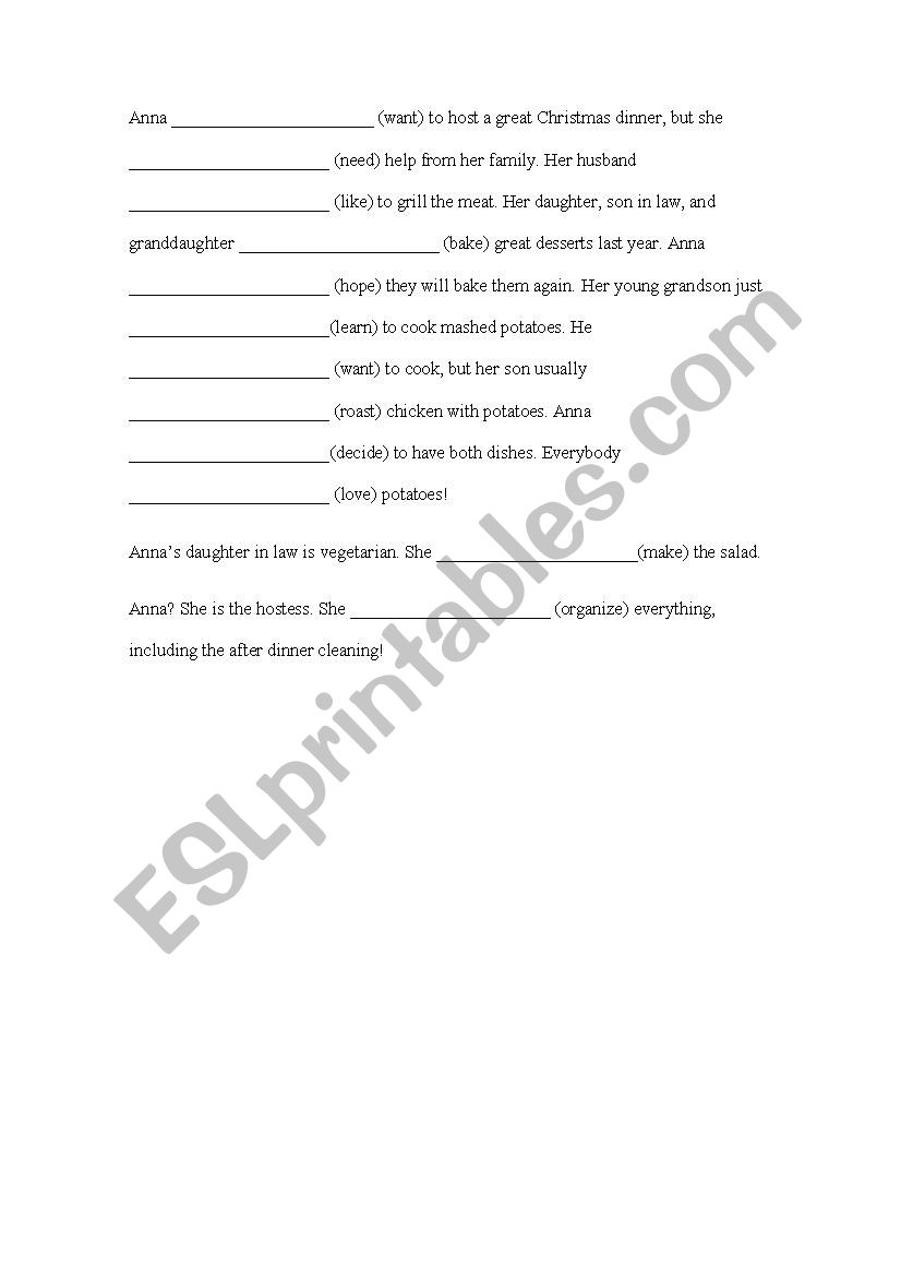 Annas Christmas worksheet