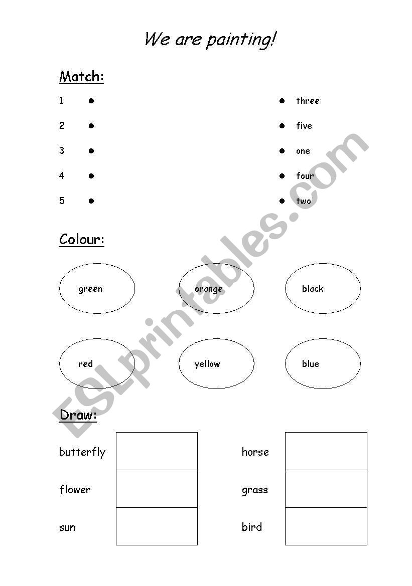 We are painting! worksheet