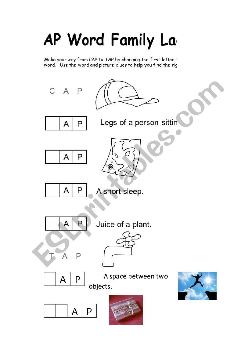 Phonics -ap worksheet