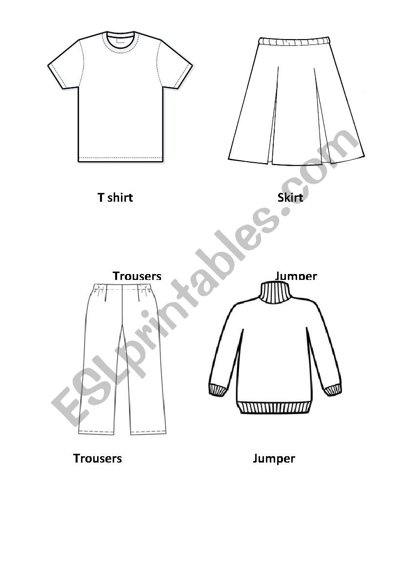 Clothing flashcards - ESL worksheet by kiiiren