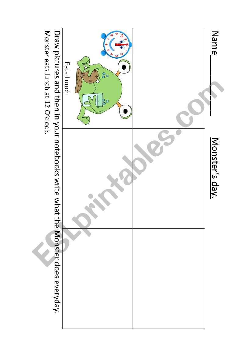 Monsters day worksheet