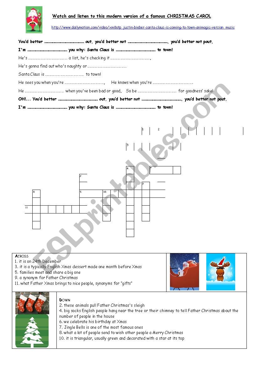 CHRISTMAS CAROLS worksheet