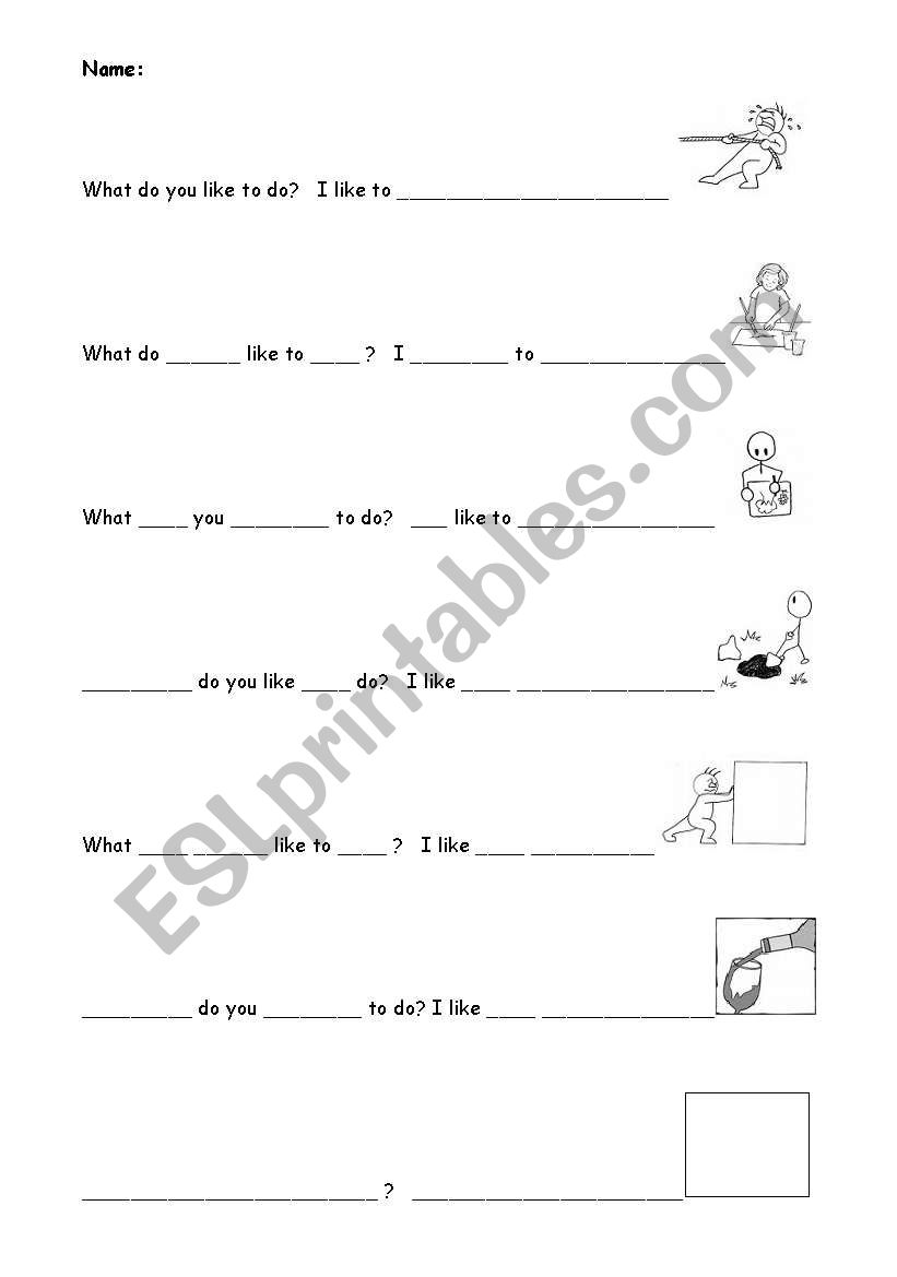 We like to play worksheet