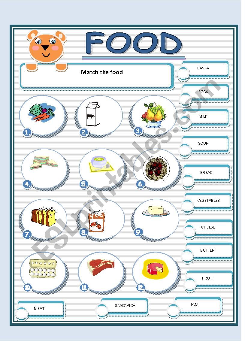 FOOD worksheet