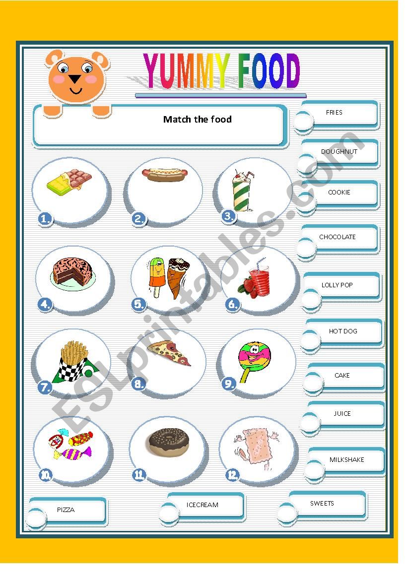 YUMMY FOOD worksheet