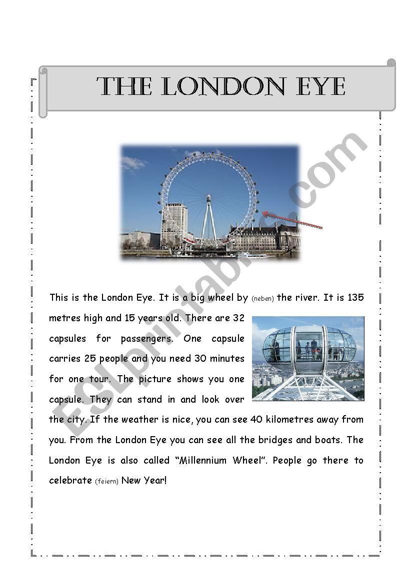 London sights worksheet