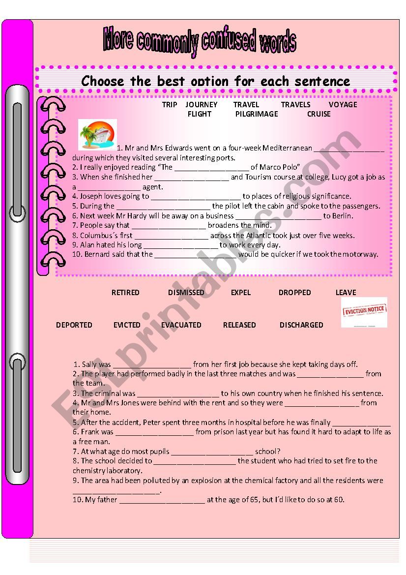 More Commonly Confused words worksheet