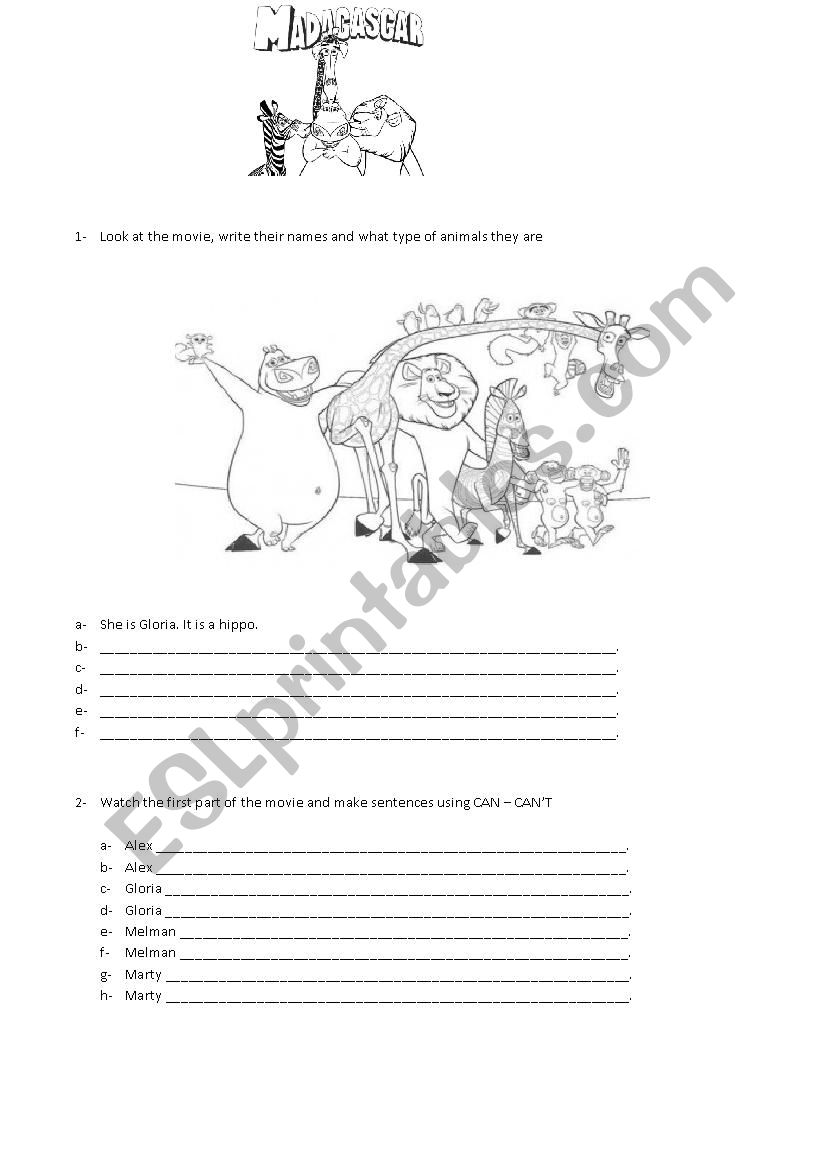 Madagascar video session worksheet