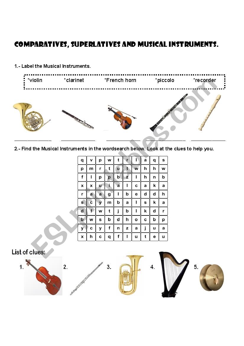 Comparatives, Superlatives and Musical Instruments