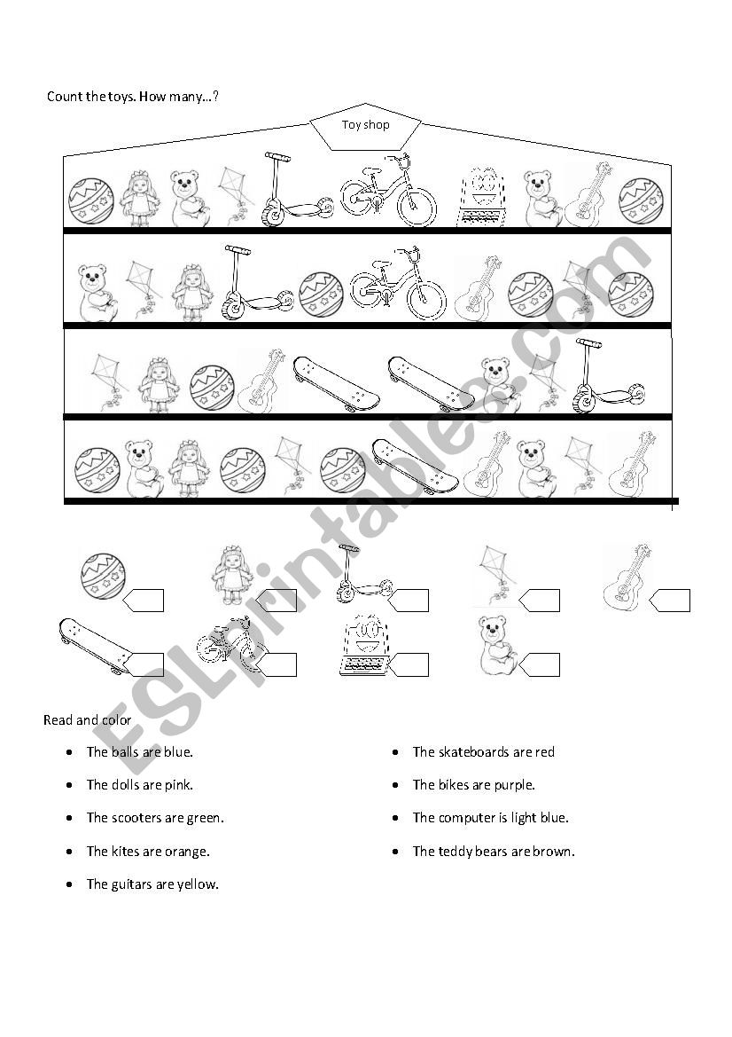 Toy shop worksheet