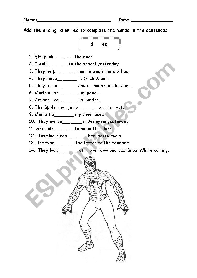 Simple past tense  worksheet