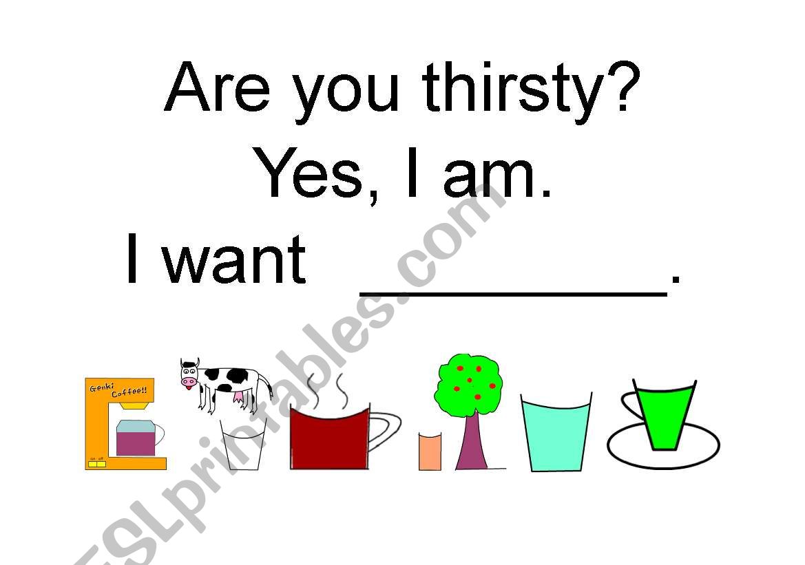 Are you thirsty? worksheet