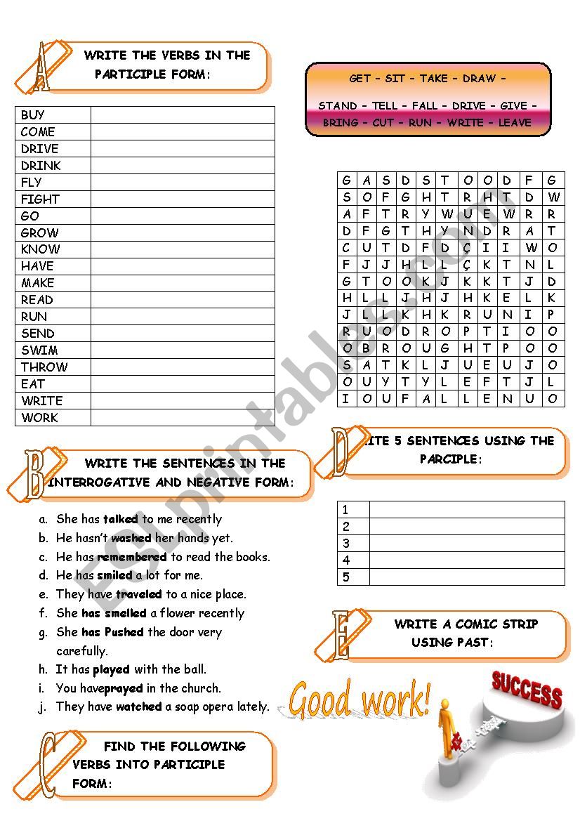 PARTICIPLE worksheet