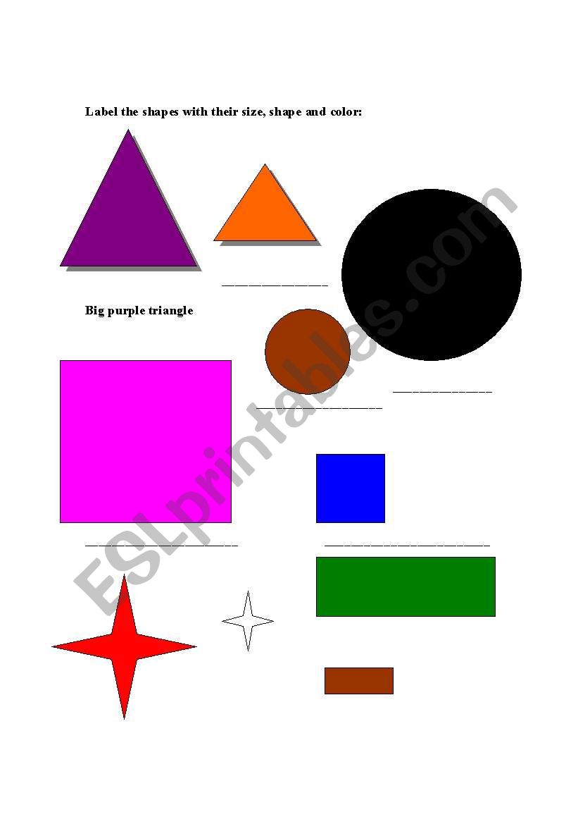 Colours & Shapes worksheet