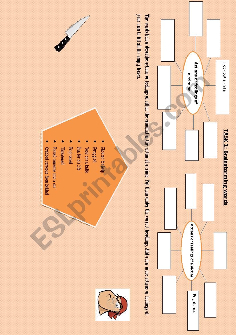 3 pages worksheet about crime worksheet