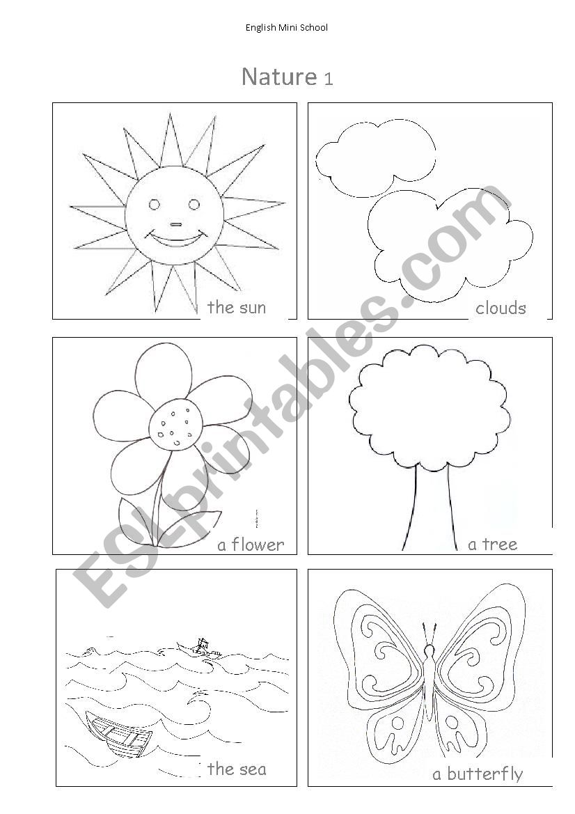 NATURE - Vocabulary sheet with pictures