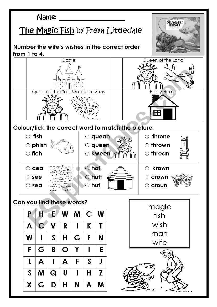 The Magic Fish Worksheets worksheet