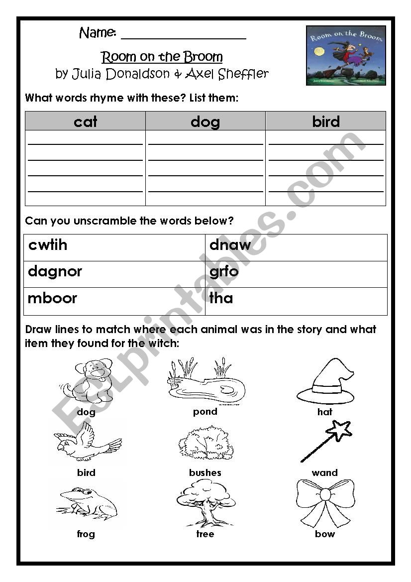 Room on the Broom Worksheets worksheet