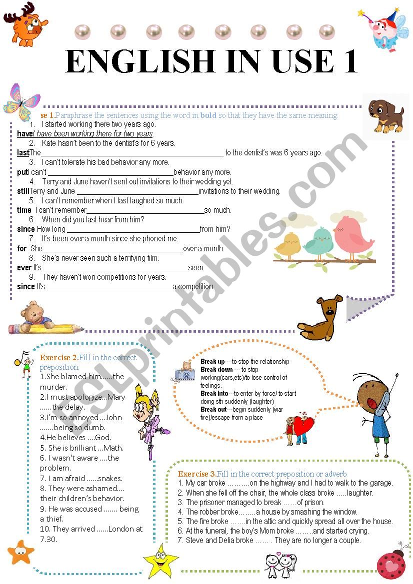 Revision worksheet