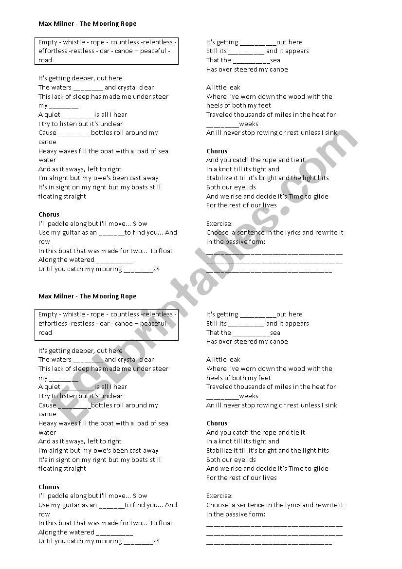 Max Milner worksheet