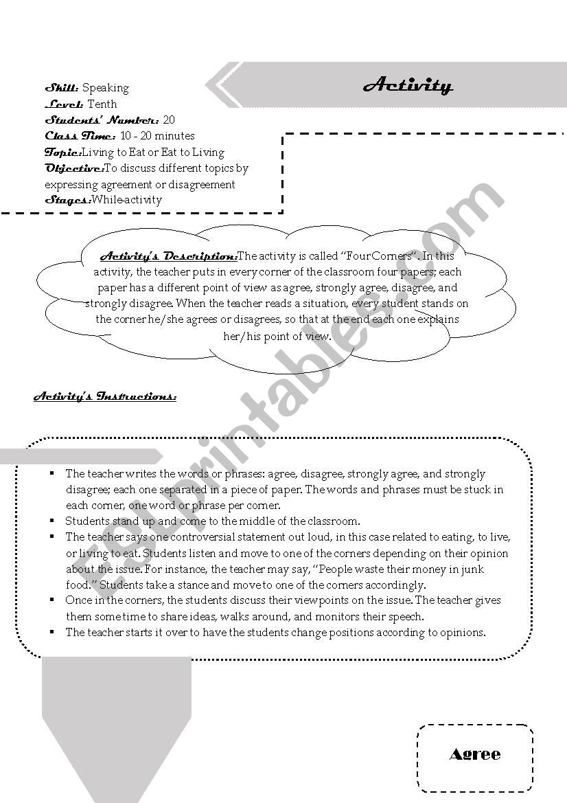 the four corners worksheet