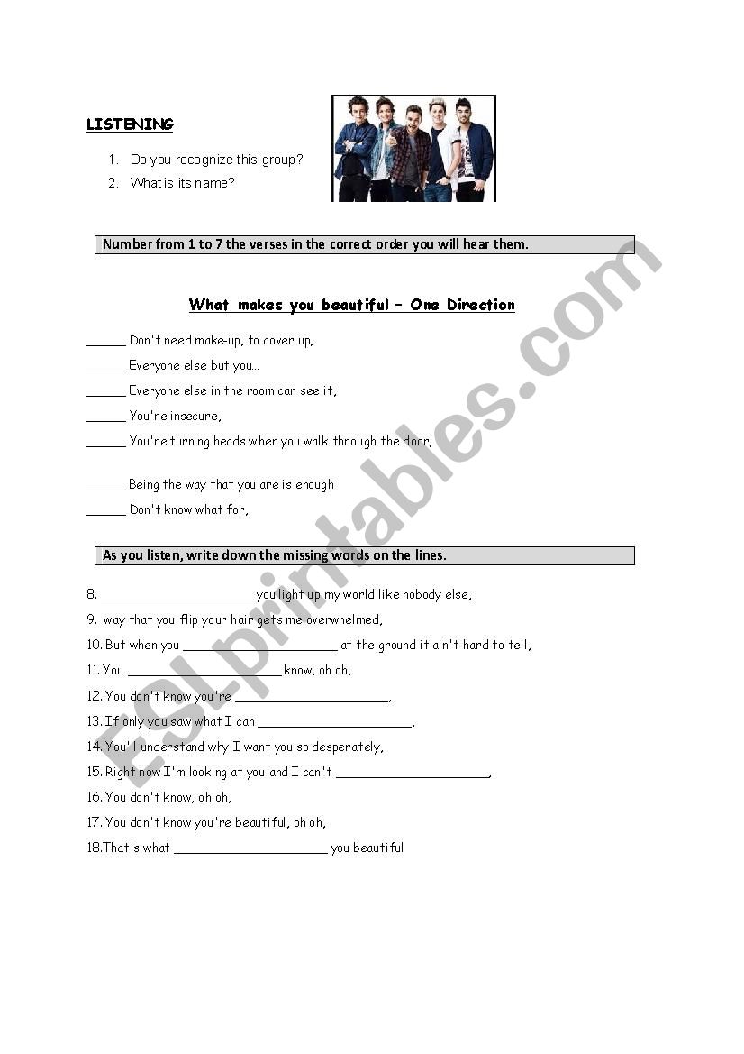 Listening Activity worksheet