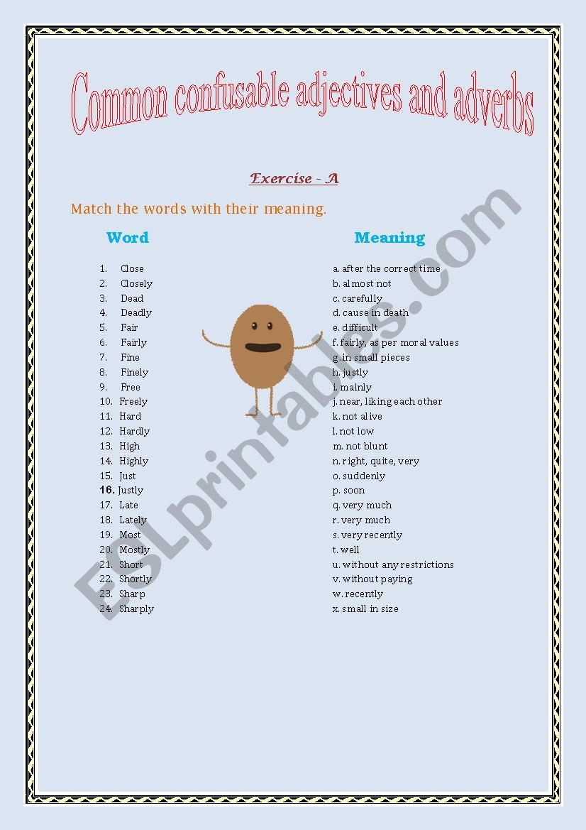 Common Confusable Adjectives and Adverbs