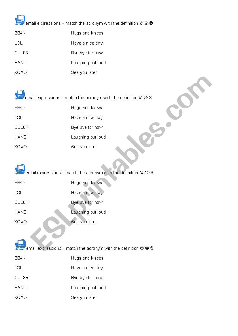 Basic email and sms abbreviations