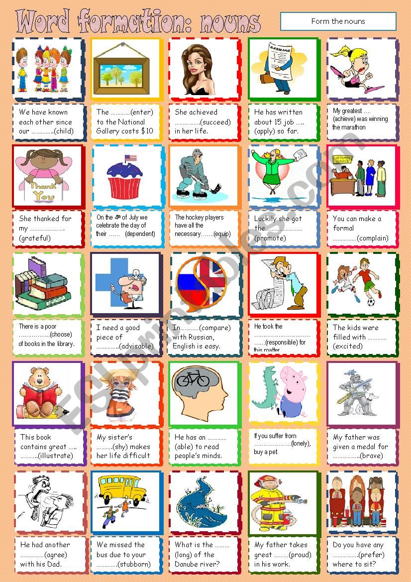 Word formation worksheet