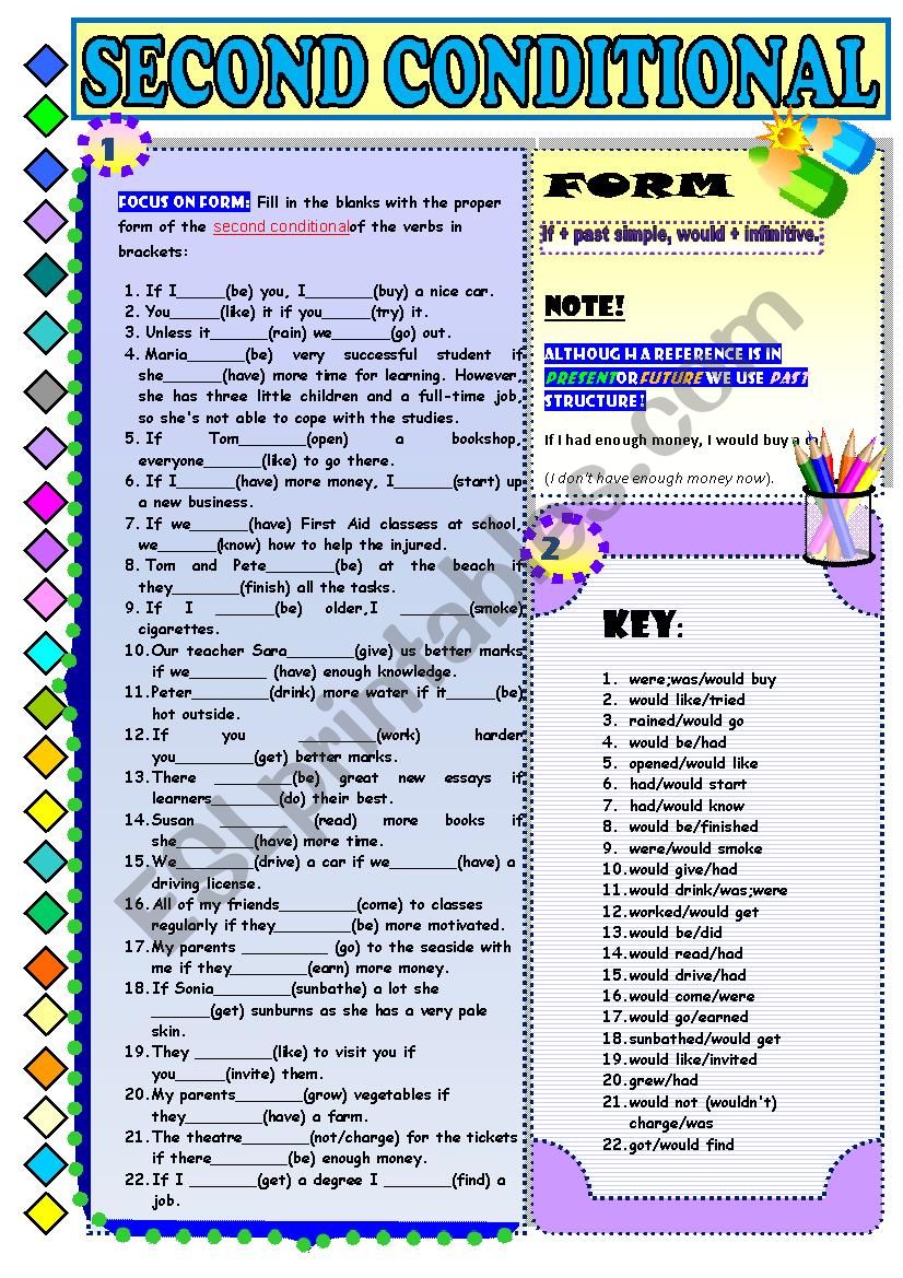 SECOND CONDITIONAL-Focus on form with KEY