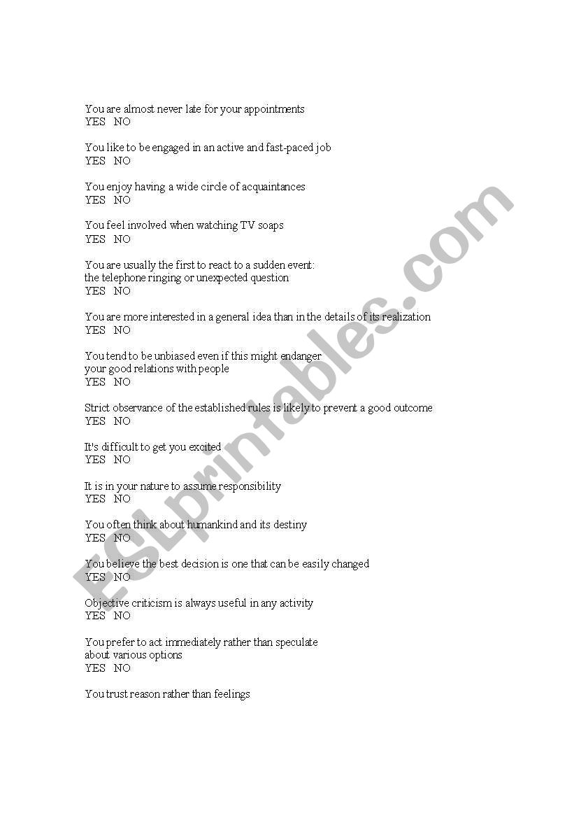 English Knowhow worksheet