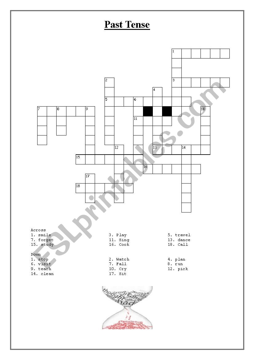 Past Tense - Criss Cross worksheet